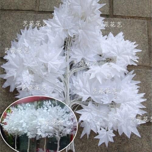 Wedding props Road flower stage background decoration flower White artificial ginkgo biloba White leaves