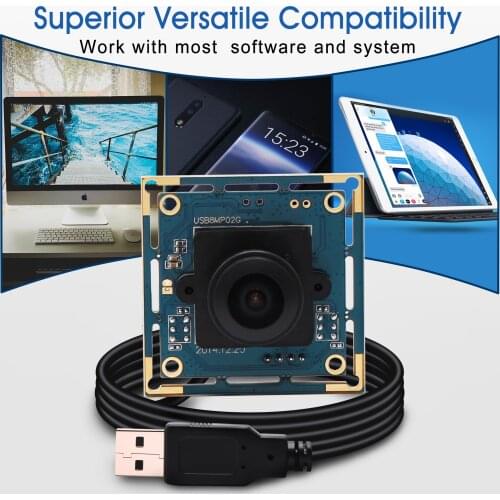 USB Webcam 8Megapixel SONY IMX179 Sensor Mini Wide Angle USB Board Cam 180degree Fisheye lens Industrial Camera Module 8MP
