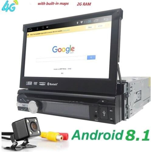 1 Din Android 8.0 Quad Core Car DVD Player For Universal GPS Navigation Stereo Radio WIFI MP3 Audio USB SWC
