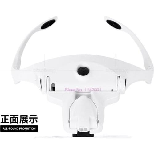 10pcs Magnifying Glasses, Rechargeable LED Light Lamp Head Loupe Headband Magnifier Eyewear Glasses Tool Repair