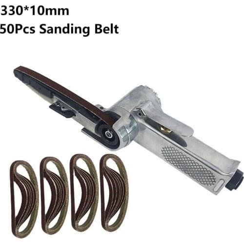 3/8" Air Belt Sander 330 X 10mm Wide Air Compressor Angle Grinder Adjustable Pneumatic Grinding Machine With 50Pcs Sanding Belt