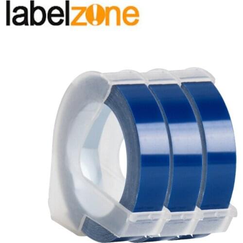 3Rolls Dymo 9mm*3m blue Embossing Label Tape Compatible Dymo 1610 Manual Label Machine for Motex E101 Label Makers Ribbon