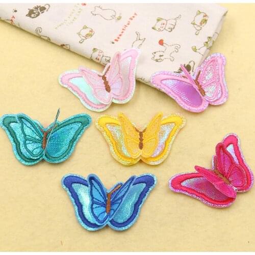 5PCS 3D Butterfly Patches Animals Sequin Applique Badges Patches Iron on Patch for Clothing DIY Sewing Accessories Wholesale