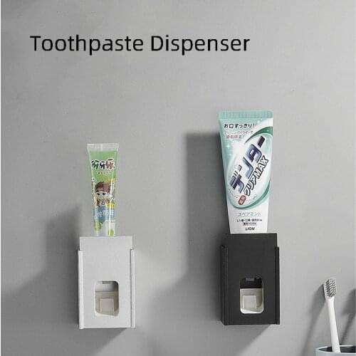 Automatic Toothpaste Dispenser Wall Mounted Dust-proof Holder Aluminium Alloy Storage Rack Bathroom Accessories Set Squeezer