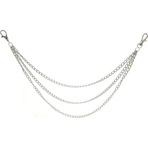 Three Strands Punk Biker Keychain HipHop 3 Layer Wallet Chain Pant Jean Key Chain Trousers Portachiavi Keychains