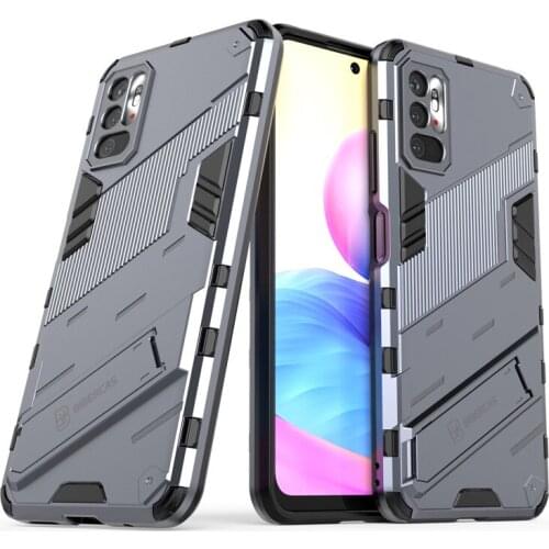 For Xiaomi Poco M3 Pro Case For Poco M3 Pro Cover Shockproof Silicone Armor PC TPU Stand Protective Phone Bumper For Poco M3 Pro