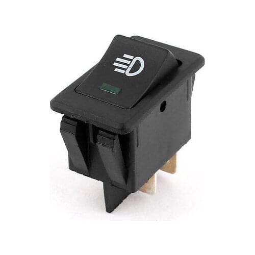 DC 12V Green Light DPST ON/OFF 4Pin Snap in Foglight Rocker Switch for Car Truck
