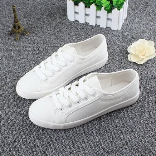 Women Han Edition Of White Canvas Shoes For Womens Summer Of 2021 Students Step Far The White Sneakers White Cloth Shoes