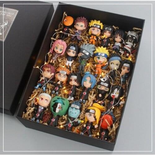 GK Anime Naruto Action Figure Toy Model Gift Box Uzumaki Naruto Uchiha Sasuke Kakashi Ornaments Childrens Toys Birthday Gift
