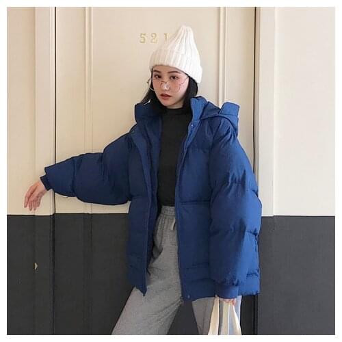 JuneLove Winter High Quality Women Plus Size Thick Coat Ladies Warm Hooded Vintage Female Solid Cotton Padded Parkas Outwears