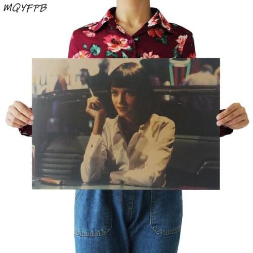 Classic Movies Pulp Fiction Kraft paper poster Home Decorative painting Wall Stickers 50.5x35cm