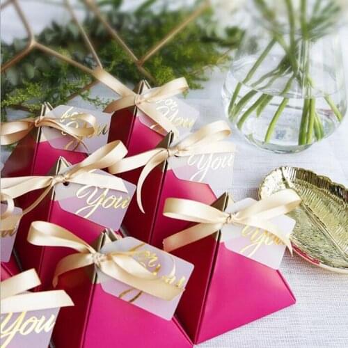 Candy box bag chocolate cookies gift for Birthday Wedding Party Decor craft DIY favor baby shower rose color Wh