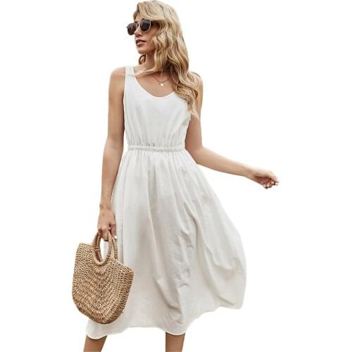 Summer dress dress tank off white casual womens dresses goblincore boho korean fashion Vintage clothes for teens zevity