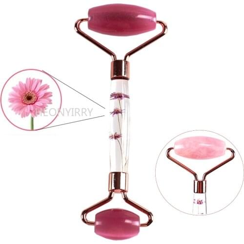 Eternal Flower Gua Sha Scraper Jade Roller Neck Body Relaxation Face Massager Guache Board Slimming Thin Lift Beauty Skin Care