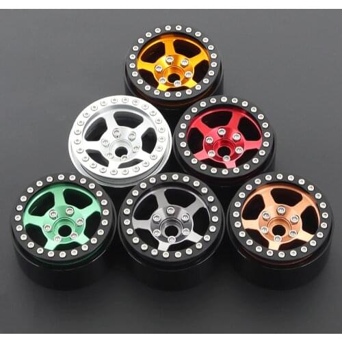 1.9 Inch Metal 5 Spokes Beadlock Wheel Hub for 1/10 RC Crawler Axial SCX10 D90 Traxxas TRX4 Capra AXI03007 Red Cat Mst