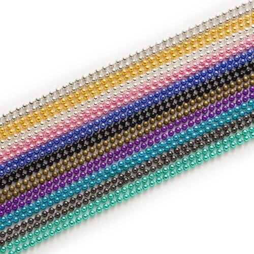 5 Strand 11 Colors Metal Round Locket Ball Beads Chain Necklaces Connector Findings DIY Accessories Jewelry Making 70cm(27")