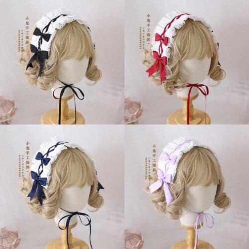 Lolita Cute Lace Bowknot Hair band Multicolor Hair Clip Elegant Japanese Soft sister Wild KC Hair hoop Hair accessories Cosplay