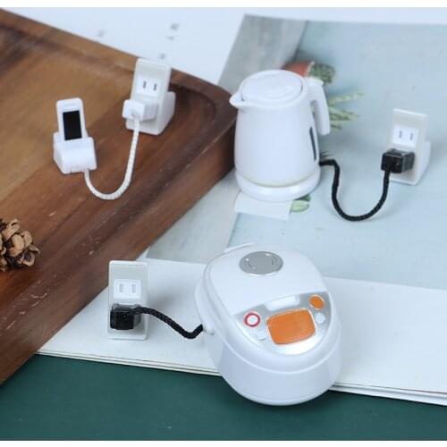 1Set 1:12 Dollhouse Miniature Socket Charging Cable for Mini Electric Appliances For Dollhouse Decals