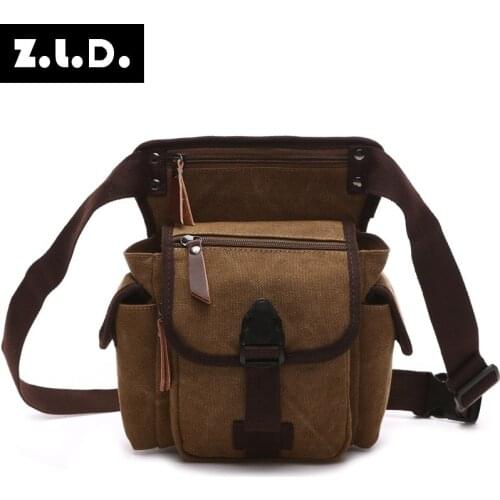 Z.L.D Fashion Brand Designer Shoulder Bag Retro Wearable Canvas Pockets Men And Women Messenger Bag Belt Buckle Small Square Bag
