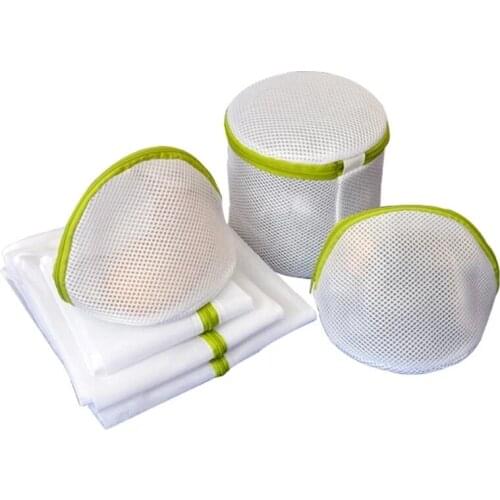 Zippered Foldable Nylon Laundry Bag Socks Underwear Washing Machine Mesh Net Bags 6 Sizes / Set