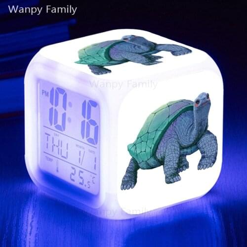 Very cute sea turtle Alarm Clock Undersea World Alarm Clocks For Kids Birthday Gift Multifunction Electronic Flash Alarm Clock