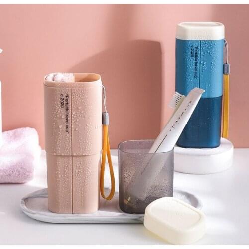 Creative travel brushing box Cylinder wash cup mouthwash cup portable toothbrush bucket toothbrush toothpaste storage set Tools