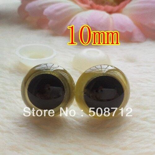 Fress ship!!! 100pairs 10mm light gold soft toy eyes animal bear sock creature monkey making crafts
