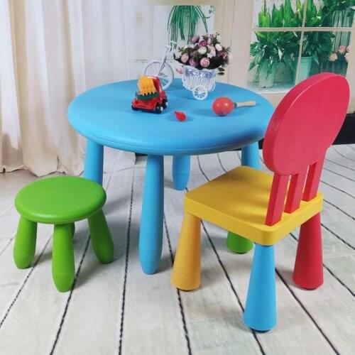 Young Childrens Plastic Cartoon Small Round Table Of Children Furniture Suits Kindergarten Baby Toys Simple Dinner Table