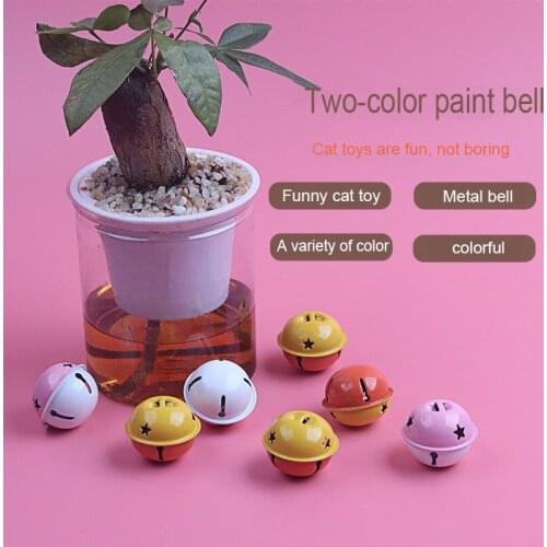 Pop It 3.6cm Two Color Bell Cat toy Sounding Bell Baking Varnish Two Color Sound Crisp Interactive Bell Toy Cat Accessories