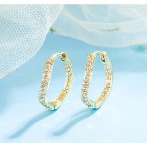 Simple Stylish Wavy Hoop Earrings for Women 18k Yellow Gold Dazzling Elegant Female Earrings Fashion Fine Jewelry Luxury Gifts