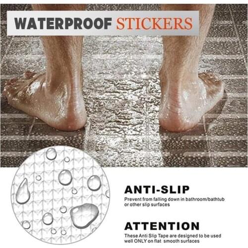 12/24pcs Bathroom Shower Anti-Slip Strips Self Adhesive Transparent Waterproof Stickers Tape Home Kitchen Stair Non-Slip Strips