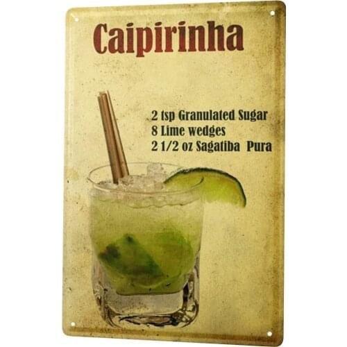 SINCE 2004 tin Plate Nostalgia Alcohol Retro Caipirinha