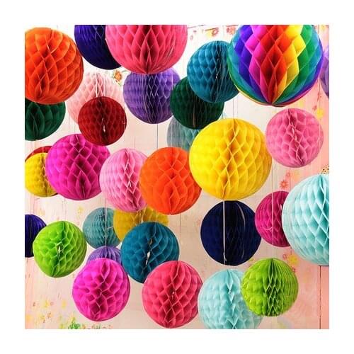 8 inchs (20CM) Tissue Paper Pom Poms Mix Color Flower Kissing Pompom Balls for Wedding party home Decoration Lantern Shape