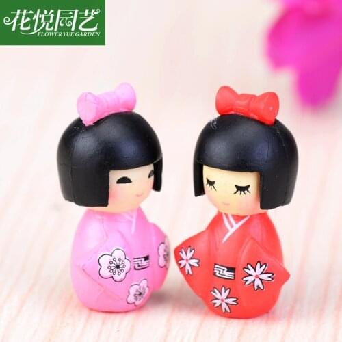 1pc Resin Statuette Ethnic Japanese Geisha Dolls Kimono Dolls Belle Girl Lady Collection Home Decoration Miniature Figurines