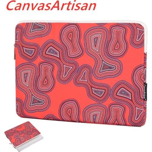 CanvasArtisan Brand Laptop Bag 11,12,13,14,15,13.3,15.6, Red Print Sleeve Case For Macbook Air Pro 13.3 Notebook,Dropship V031