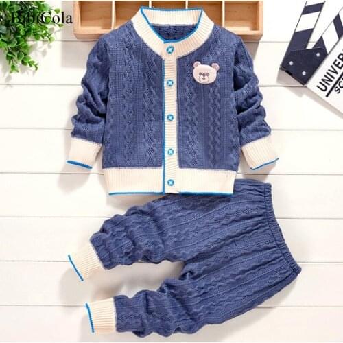 Baby Boys/girls spring Fall Sweater clothes sets kids fashion t-shirt+coat+pants suits for children sport tracksuit outfit