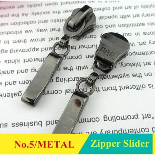 High Quality NO.5 METAL zipper slider Zinc Alloy Plating fastener Bridge zipper puller Gun color Coat free shipping 20pcs/lot