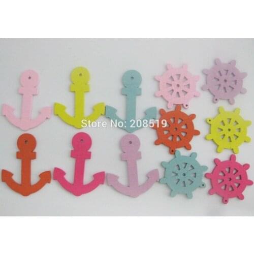 WBNSKN Light Rainbow colorful anchor Beads Buttons One Holes DIY Home Decoration Crafts jewelry Accessories
