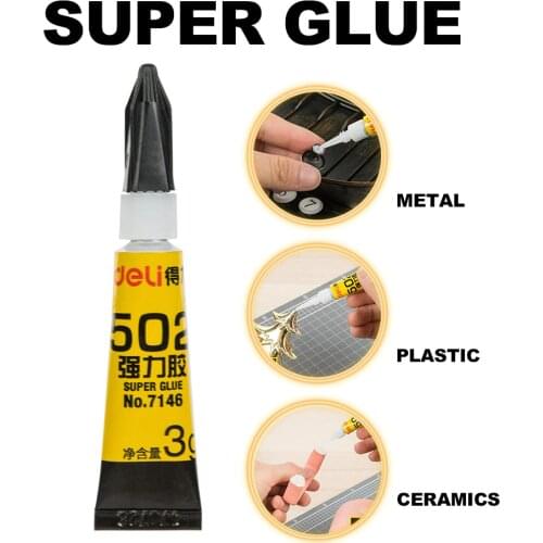 1pcs Deli 7146 Super 502 Instant Adhesive Metalic Glue Silencer Material Suitable for Wood-plastic 3 G/pcs