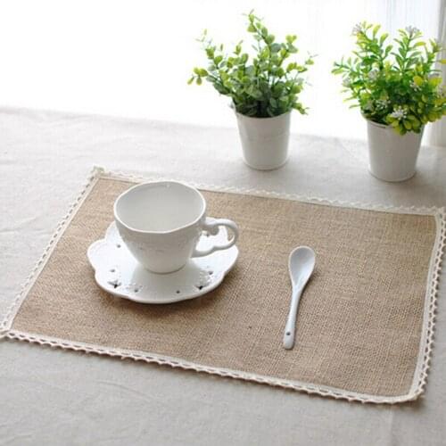 1 Pcs Natural Jute Dining Table Placemat Coaster Kitchen Accessories Mat Cup Bar Mug Table Decor Drink Pads Kitchen Accessories