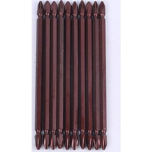 10pcs/set 1/4" 150mm Screwdriver Bits PH2 Phillips Magnetic Screw Driver Bits Double Head Plasterboard Drywall Screwdriver Bit