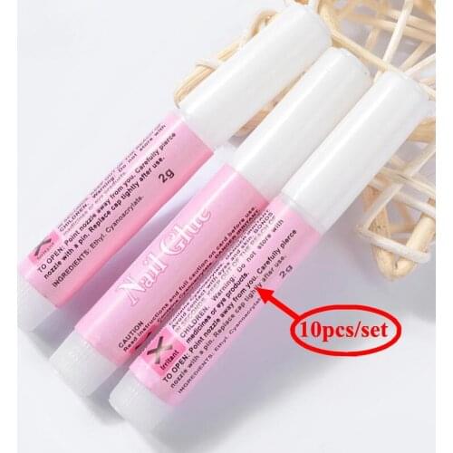 10pcs/set 2g Mini Nail Art Glue Decoration Tips Acrylic Nail Art Accessories False Nails Extension Glue for Rhinestones user