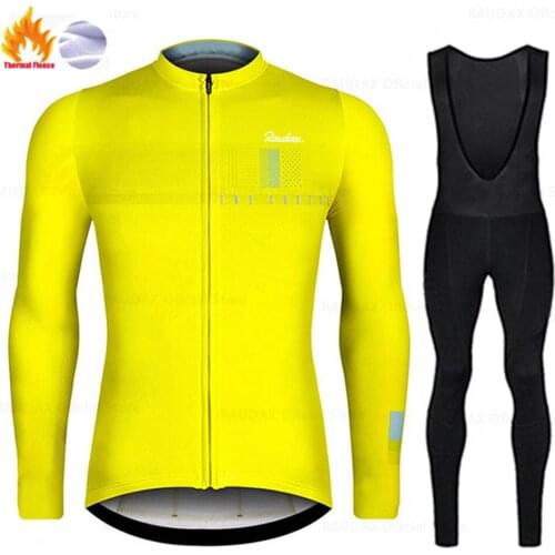 2021 Team Raudax Cycling Jersey Set Winter Fleece Cycling Clothing MTB Cycling Bib Pant Ropa Ciclismo Triathlon Cycling Kit