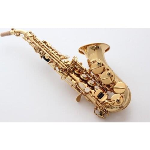 2021 New Arrival Golden Curved Soprano Sax Professional Level Soprano Saxophone Bb Musical Instrument Sax With Case Free