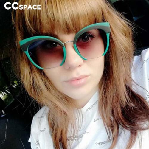 47226 Half Frame Cat Eye Women Men Sunglasses Fashion Shades UV400 Vintage Glasses