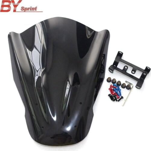 MT-07 Motorcycle Accessories Black Windshield WindScreen Visor For YAMAHA MT07 mt-07 FZ07 FZ-07 2014 2015-2017 Double Bubble