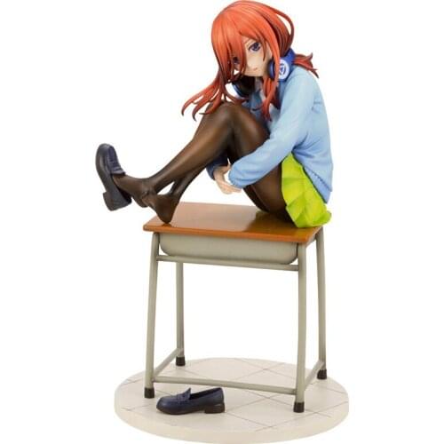 Anime 19cm The Quintessential Quintuplets Nakano Desk Girl 1/8 Scale Painted PVC Action Figure Model Toy Xmas Gift T30