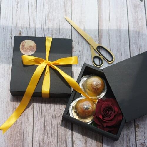 14*14*5cm 10pcs Black Moon Paper Box As Macaron Chocolate Mooncake Cookie Wedding Birthday Party Gifts Packaging