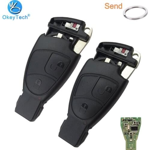 OkeyTech Remote Key for Mercedes Benz 433Mhz 2/3 Buttons for Mercedes-benz Car Key With Emergency Blade