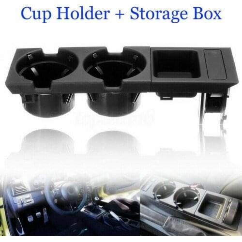 For BMW 3 Series E46 1999-2006 Double Hole Car Vehicle Front Center Console Storage Box Coin+ Cup Holder